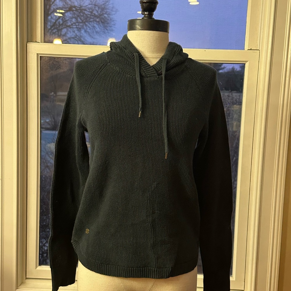 Lauren Ralph Lauren Waffle Knot Ribbed Hoodie w/Logo
